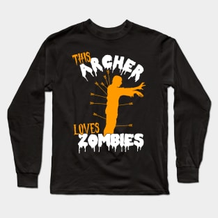 This Archer Loves Zombies - Archer Costume Halloween graphic Long Sleeve T-Shirt